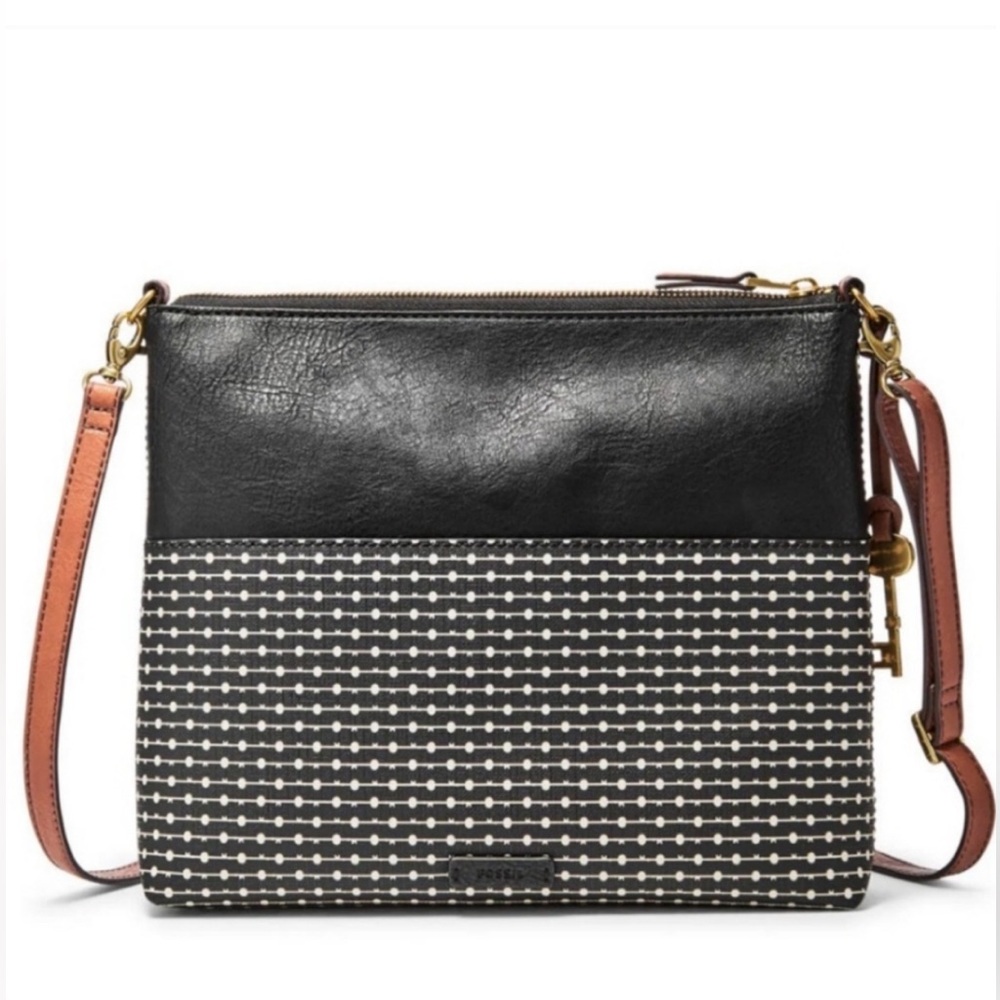 Fossil Fiona Crossbody Key Striped Purse
